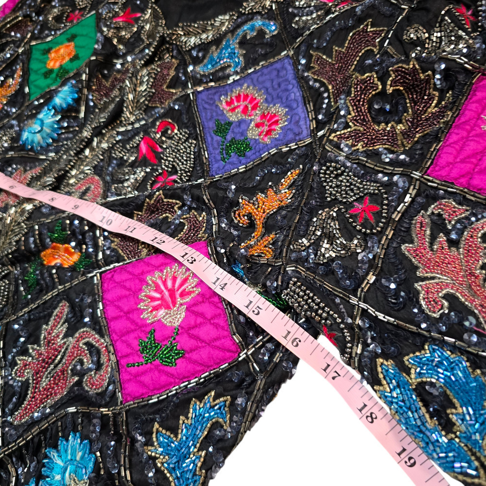 Patchwork Embroidered Jacket Bright Colorblock Qu… - image 7